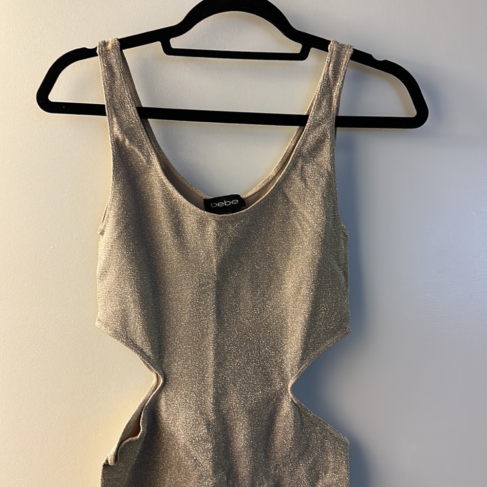 bebe Champagne Cutout Dress - Picture 5 of 8